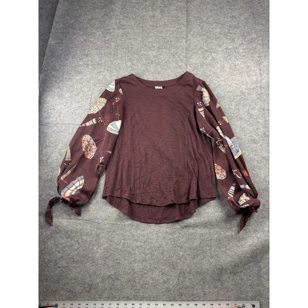 Akemi + Kin Anthropologie Women's‎ XS Maybelle Tie Sleeve Blouse Boho Western